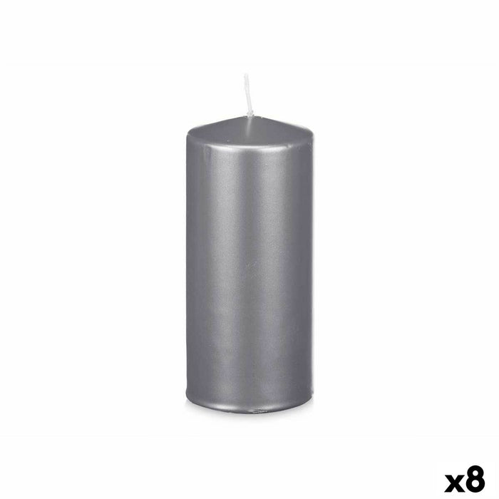 Lumânare Argintiu 9 x 20 x 9 cm (8 Unități)