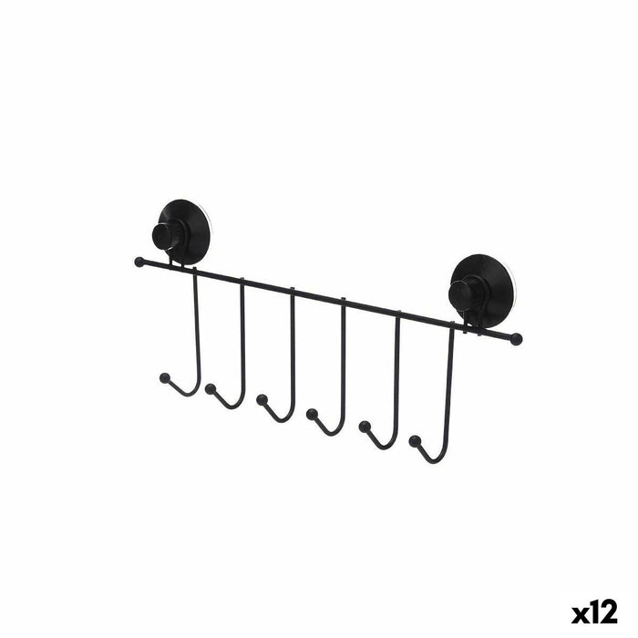 Cuier pentru uși Negru Oțel ABS 39 x 16 x 4,9 cm (12 Unități)
