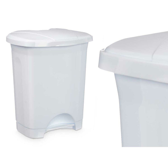 Coș de gunoi pentru hârtie cu pedală Alb Plastic 10 L (8 Unități)