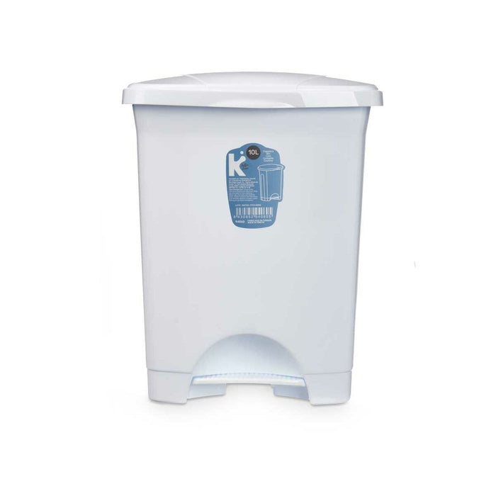 Coș de gunoi pentru hârtie cu pedală Alb Plastic 10 L (8 Unități)
