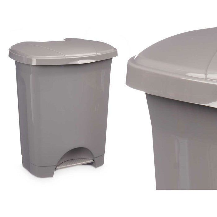 Coș de gunoi pentru hârtie cu pedală Gri Plastic 10 L (8 Unități)