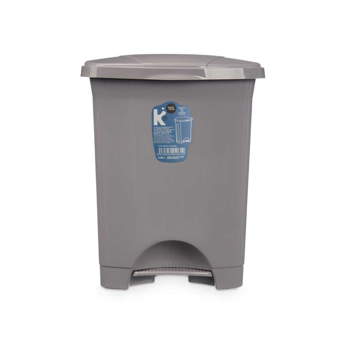 Coș de gunoi pentru hârtie cu pedală Gri Plastic 10 L (8 Unități)