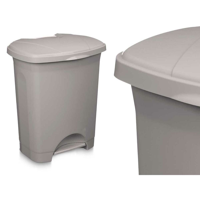 Coș de gunoi pentru hârtie cu pedală Gri Plastic 30 L (4 Unități)
