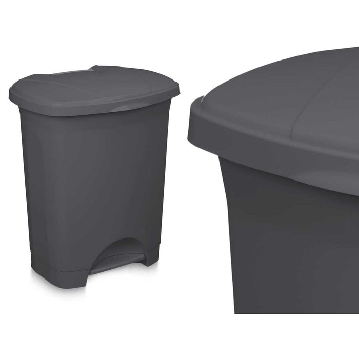 Coș de gunoi pentru hârtie cu pedală Antracit Plastic 30 L (4 Unități)