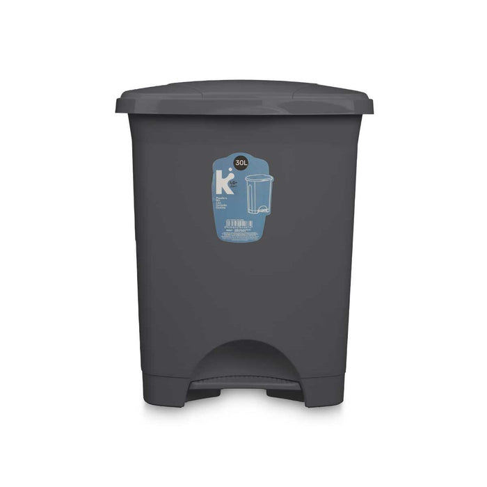 Coș de gunoi pentru hârtie cu pedală Antracit Plastic 30 L (4 Unități)