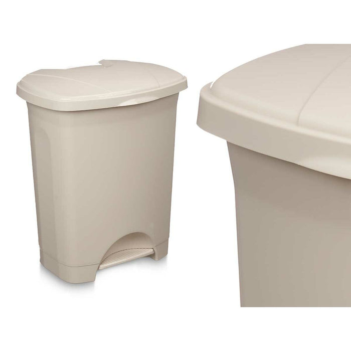 Coș de gunoi pentru hârtie cu pedală Bej Plastic 30 L (4 Unități)