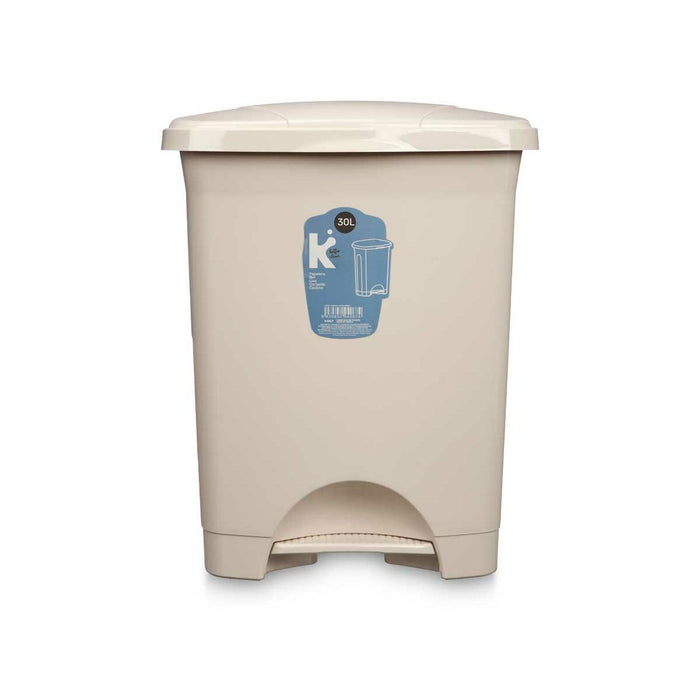 Coș de gunoi pentru hârtie cu pedală Bej Plastic 30 L (4 Unități)