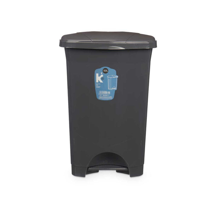 Coș de gunoi pentru hârtie cu pedală Antracit Plastic 50 L (3 Unități)