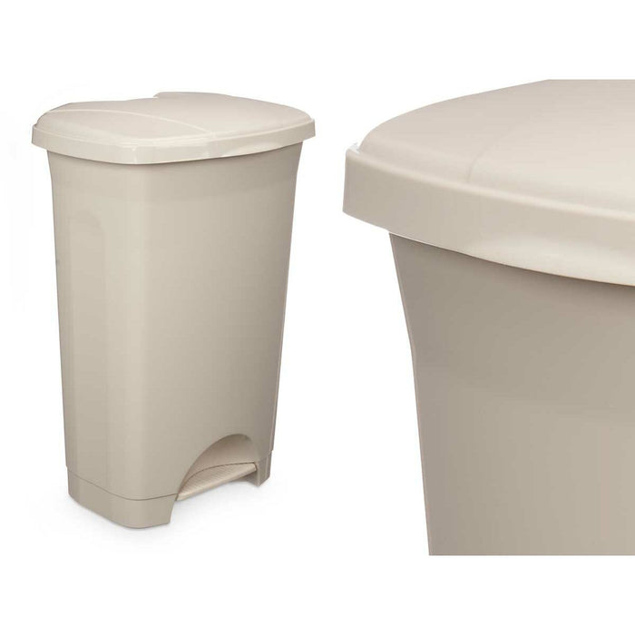 Coș de gunoi pentru hârtie cu pedală Bej Plastic 50 L (3 Unități)
