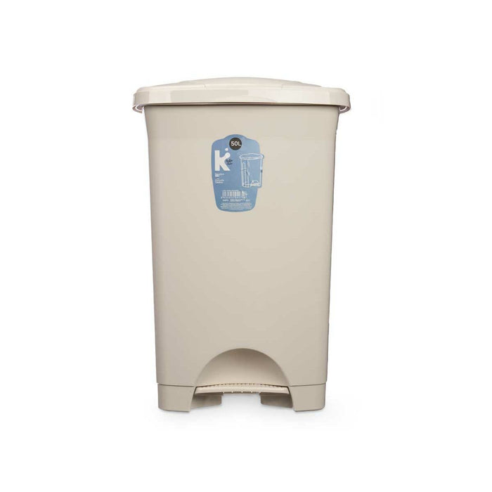 Coș de gunoi pentru hârtie cu pedală Bej Plastic 50 L (3 Unități)