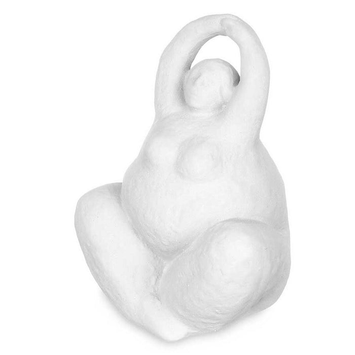 Figură Decorativă Alb Dolomite 14 x 18 x 11 cm (6 Unități) Femeie Yoga