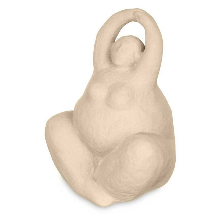 Figură Decorativă Bej Ceramică 14 x 18 x 11 cm (6 Unități) Femeie Yoga