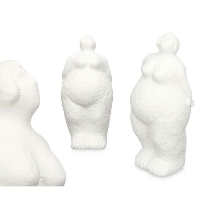 Figură Decorativă Alb Dolomite 14 x 34 x 12 cm (6 Unități) Femeie Permanent/ridicat în picioare