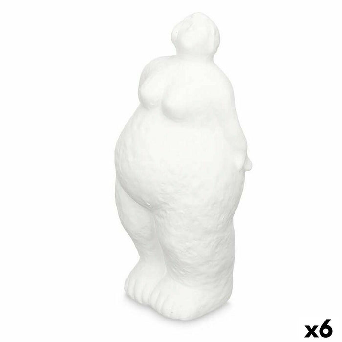 Figură Decorativă Alb Dolomite 14 x 34 x 12 cm (6 Unități) Femeie Permanent/ridicat în picioare