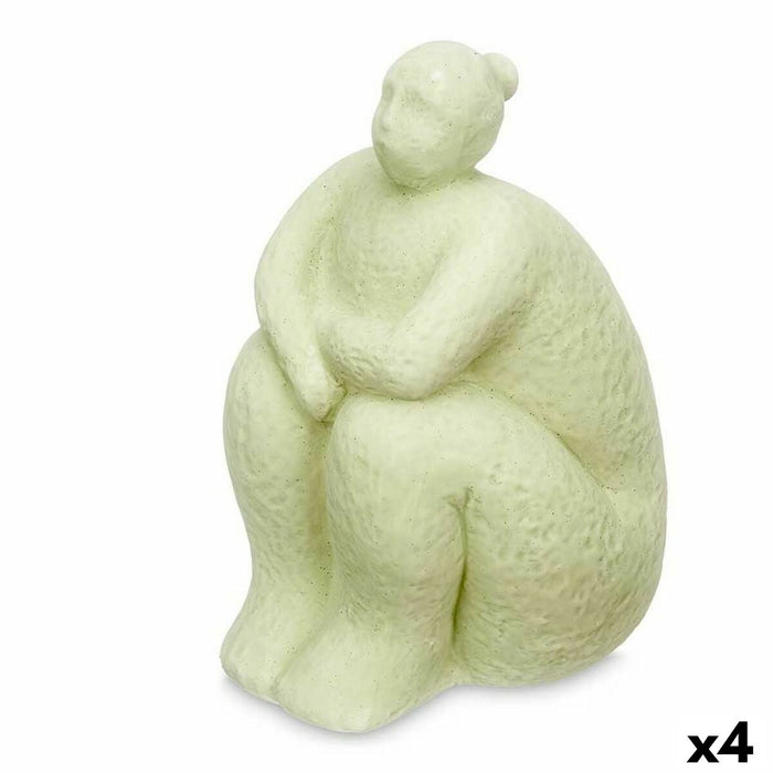Figură Decorativă Verde Dolomite 18 x 30 x 19 cm (4 Unități) Femeie Stând