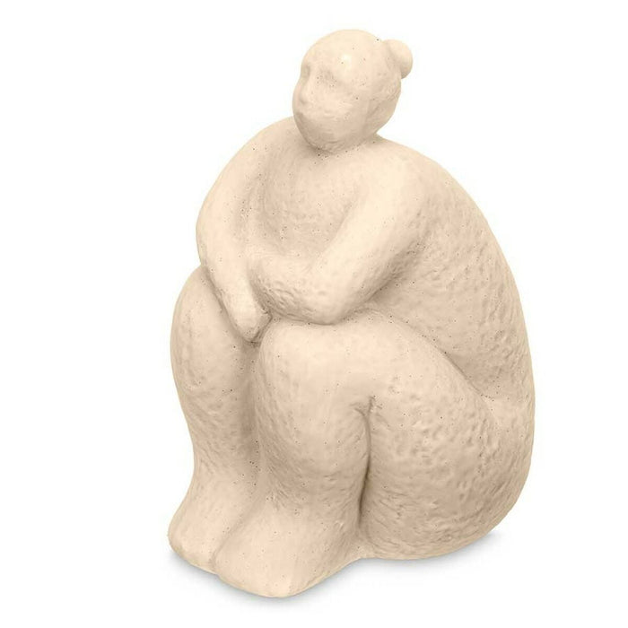 Figură Decorativă Bej Dolomite 18 x 30 x 19 cm (4 Unități) Femeie Stând