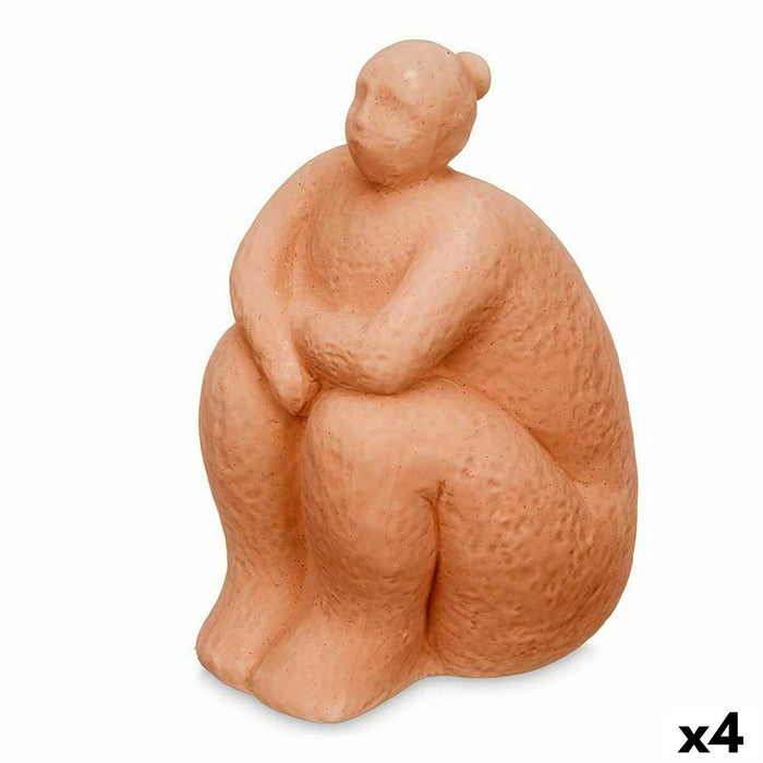 Figură Decorativă Portocaliu Dolomite 18 x 30 x 19 cm (4 Unități) Femeie Stând