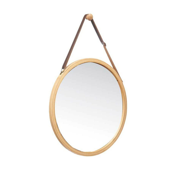 Závěsné zrcátko Natural Piele Bambus Rotund 38 x 35 x 1,5 cm (6 Unități)