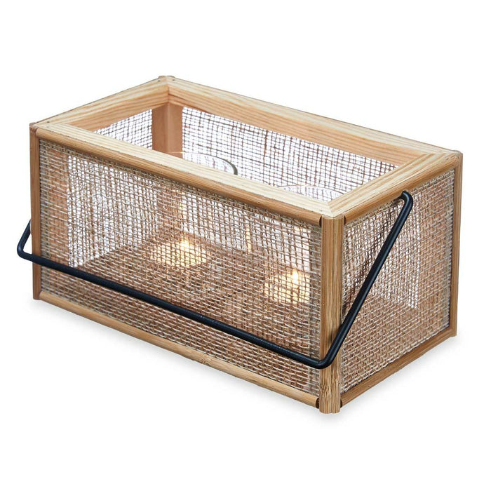 Tavă Suport de Lumânări Maro Metal Lemn MDF 25 x 23 x 14 cm (6 Unități)