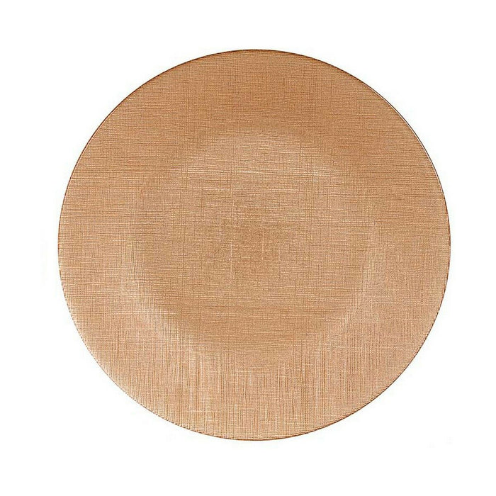 Platou Plat Auriu* Sticlă Ø 27 cm (6 Unități)
