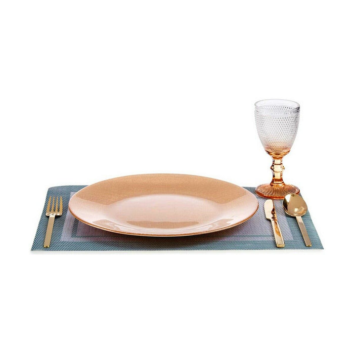 Platou Plat Auriu* Sticlă Ø 27 cm (6 Unități)