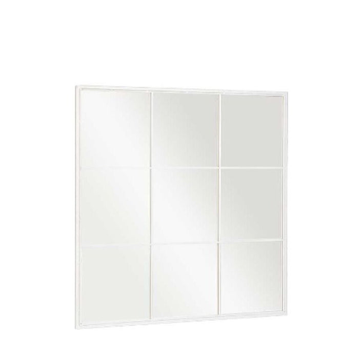 Oglindă de perete Alb Metal Geam Fereastră 90 x 90 x 2 cm