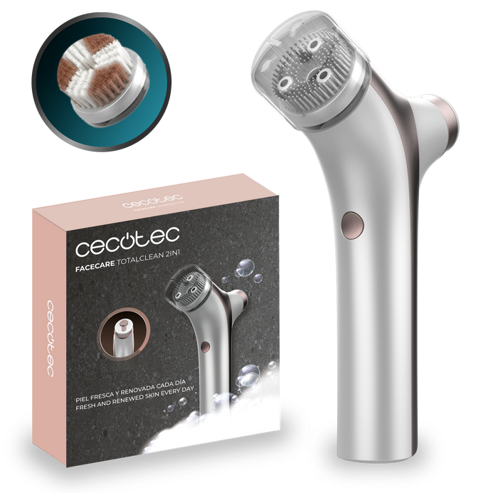 Perie de curățare facială Cecotec FaceCare TotalClean 2in1, 2 capete, 2 viteze, autonomie 60 min