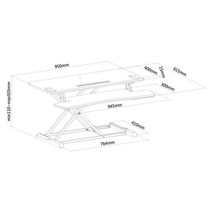 Suport de Masă pentru Ecran Neomounts NS-WS300BLACK Negru 95 x 61,5 cm