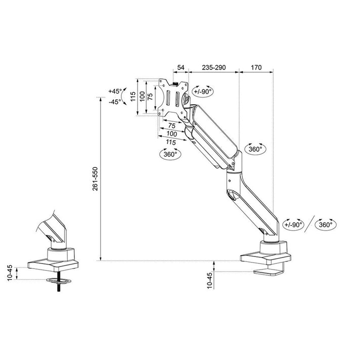 Suport de Masă pentru Ecran Neomounts DS70PLUS-450WH1 17" 49"