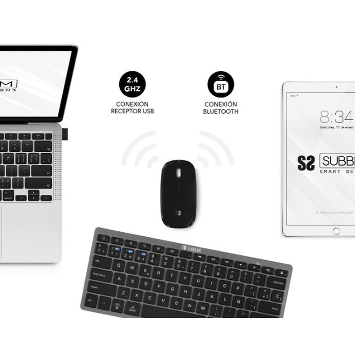 Tastatură Subblim SUBKBC-OCO020 Gri (2 Unități)