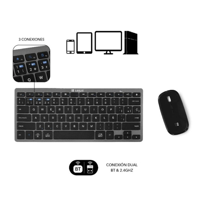 Tastatură Subblim SUBKBC-OCO020 Gri (2 Unități)