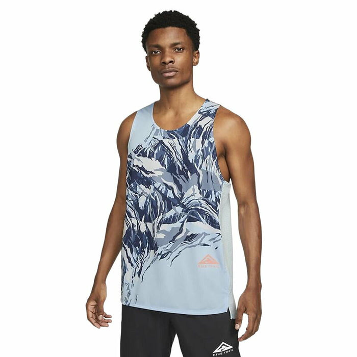 Tricou cu Bretele Bărbat Nike Dri-FIT Rise 365 Albastru Cyan