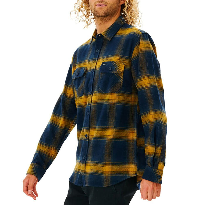 Cămașă cu Mânecă Lungă Bărbați Rip Curl Count Galben Albastru Franela