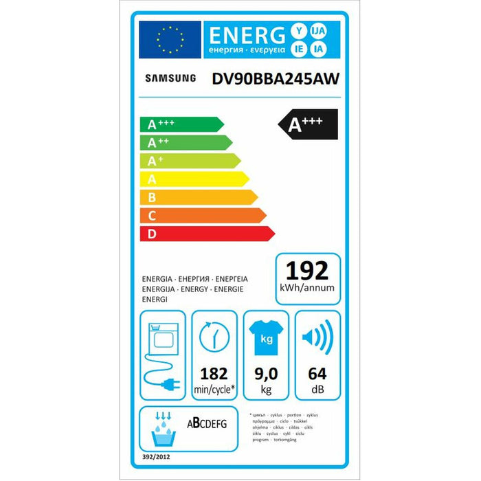 Uscător de condens Samsung DV90BBA245AWEC 9 kg