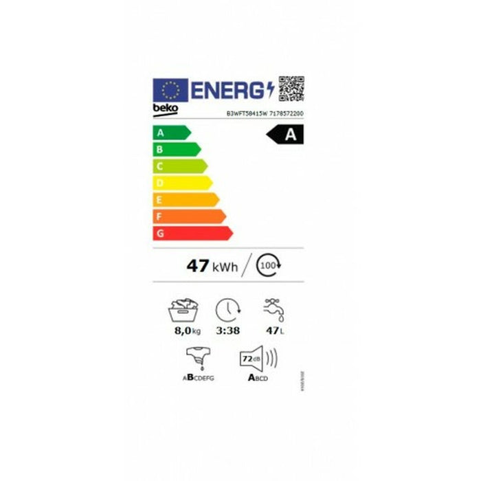 Mașină de spălat BEKO B3WFT58415W 60 cm 8 kg