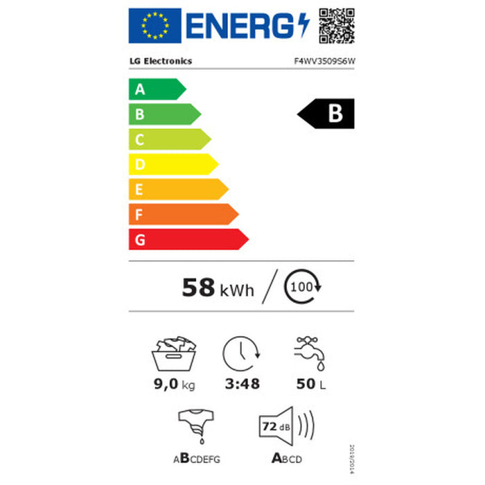 Mașină de spălat LG F4WV3509S6W 1400 rpm 9 kg