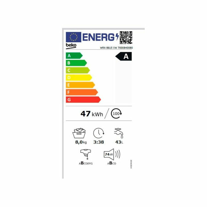 Mașină de spălat BEKO WRA8615XW 60 cm 1200 rpm
