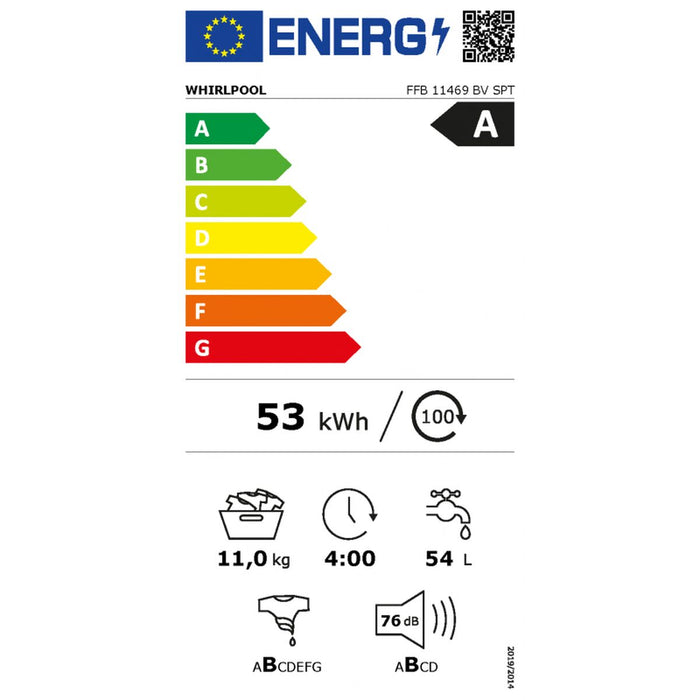 Mașină de spălat Whirlpool Corporation FFB11469BVSPT 60 cm 1400 rpm