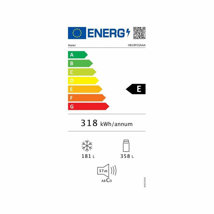 Frigider combinat Haier HB18FGSAAA 190 x 83 cm 539 L