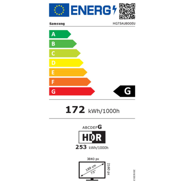 Smart TV Samsung HG75AU800EUXEN 4K Ultra HD 75"