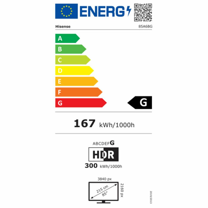 Smart TV Hisense 85A6BG Wi-Fi LED 4K Ultra HD 85"