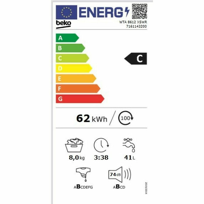 Mașină de spălat BEKO WTA8612XSWR 8 kg 1200 rpm