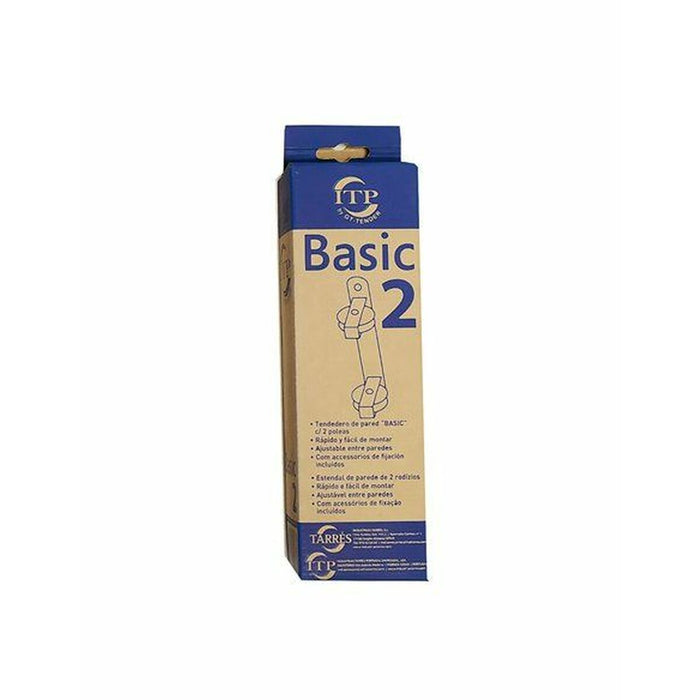 Suport de întins rufe Tarrés Basic 2 scripeți Alb Perete 25 x 5 x 5 cm