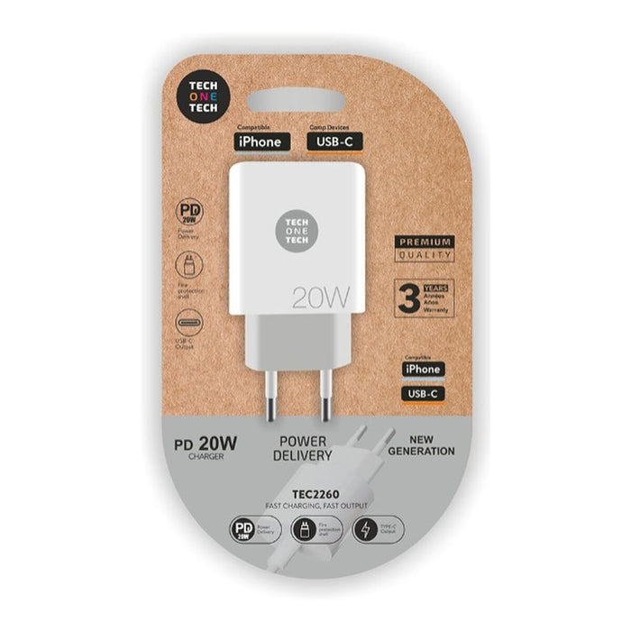 Încărcător de Perete Tech One Tech USB-C Alb 20 W