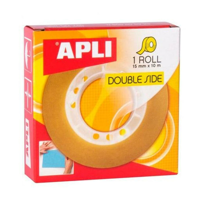 Bandă cu două fețe Apli Transparent 20 Piese 15 mm x 10 m