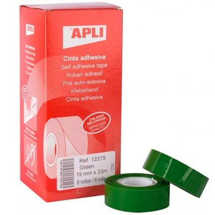Bandă Adezivă Apli Verde 8 Piese 19 x 33 mm