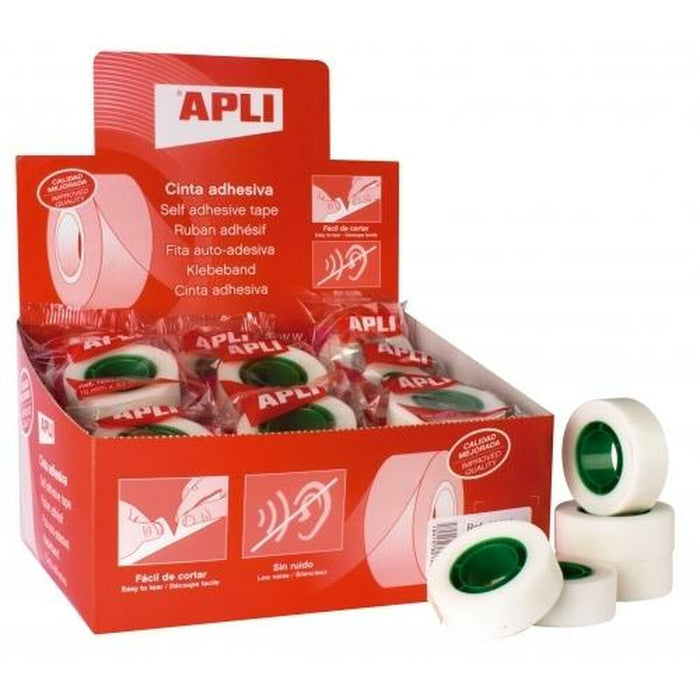 Bandă Adezivă Apli Transparent 35 Piese 19 mm x 33 m