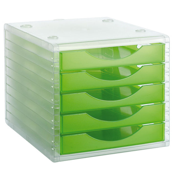 Dulap de dosare modular Archivo 2000 ArchivoTec Serie 4000 5 sertare Din A4 Verde deschis 34 x 27 x 26 cm