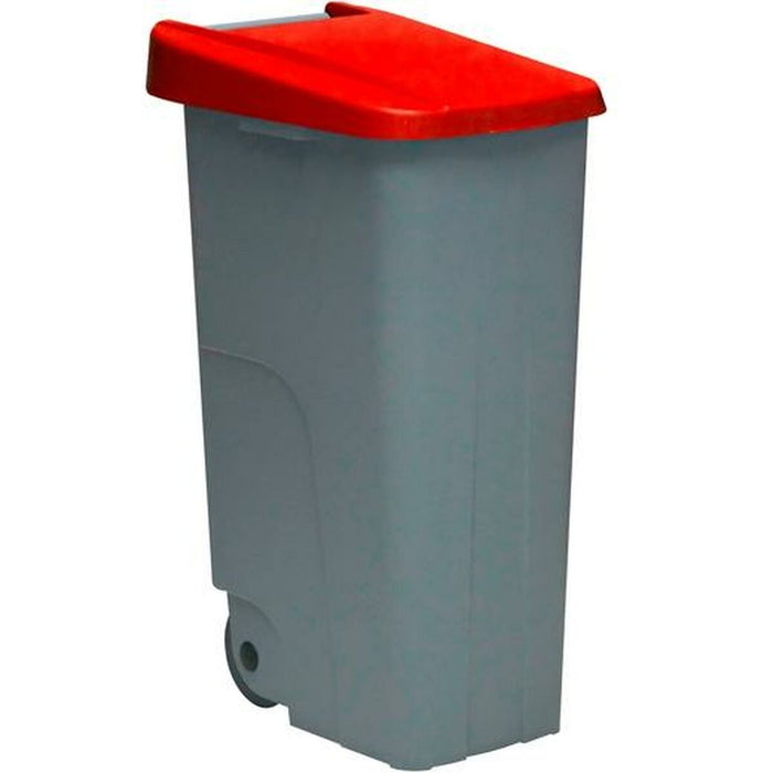 Găleată pentru gunoi, cu roți Denox Gri Roșu 110 L