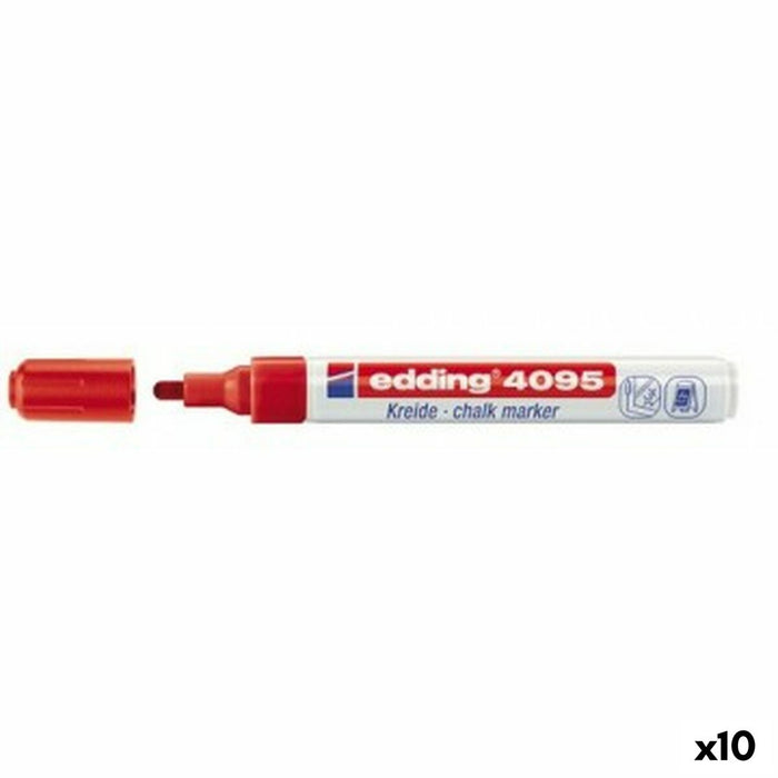 Markere cu cretă lichidă Edding 4095 Roșu (10 Unități)